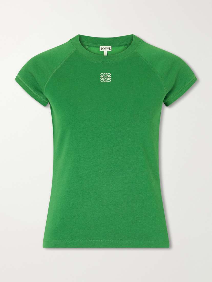 Loewe Anagram Embroidered Cotton-blend Jersey T-shirt