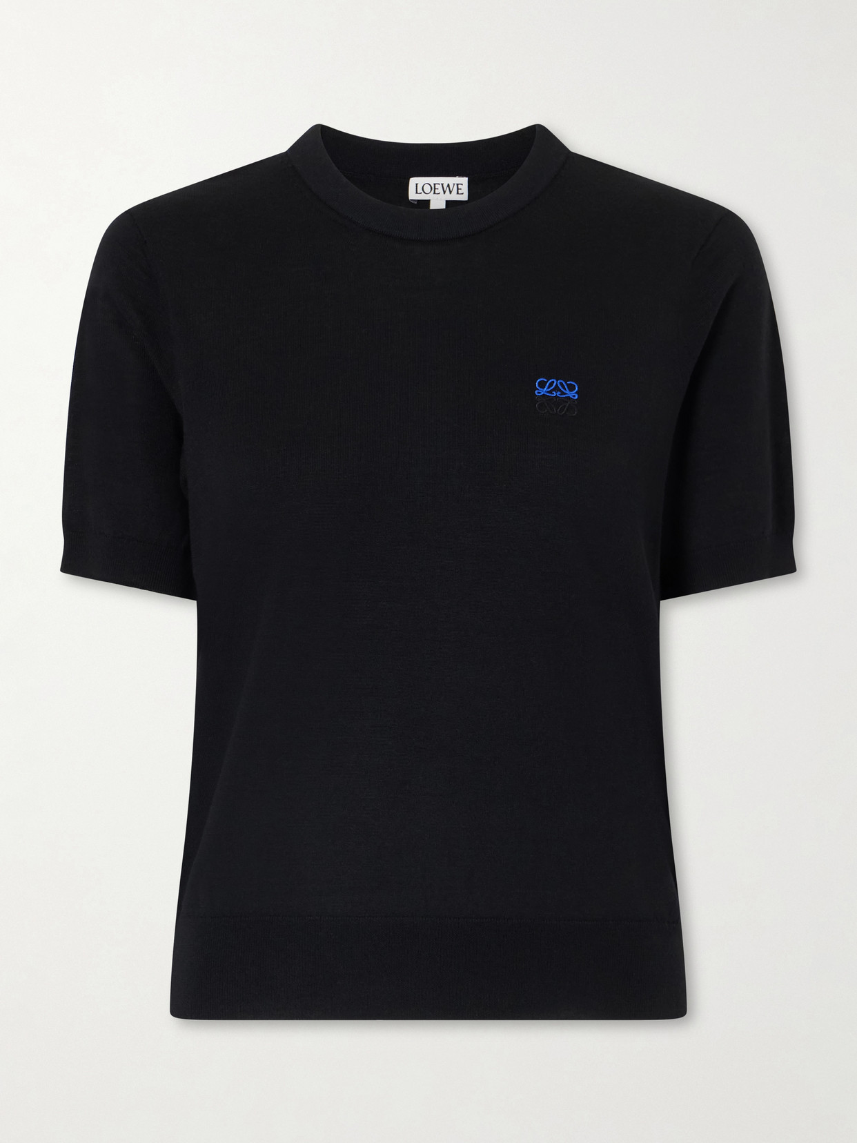 Loewe Anagram-embroidered Wool-blend Sweater In Black