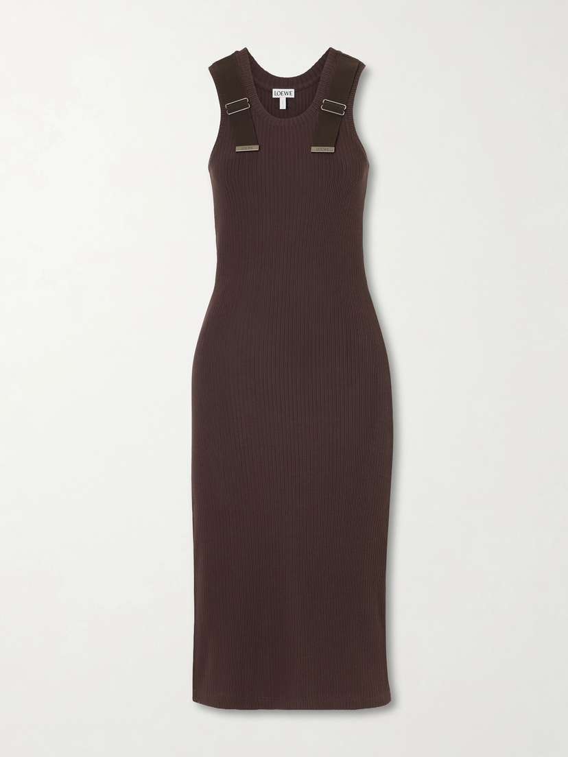 Loewe Embellished Ribbed Stretch-cotton Midi Dress | Thumbnail 5 Loewe Embellished Ribbed Stretch-cotton Midi Dress | Thumbnail 5