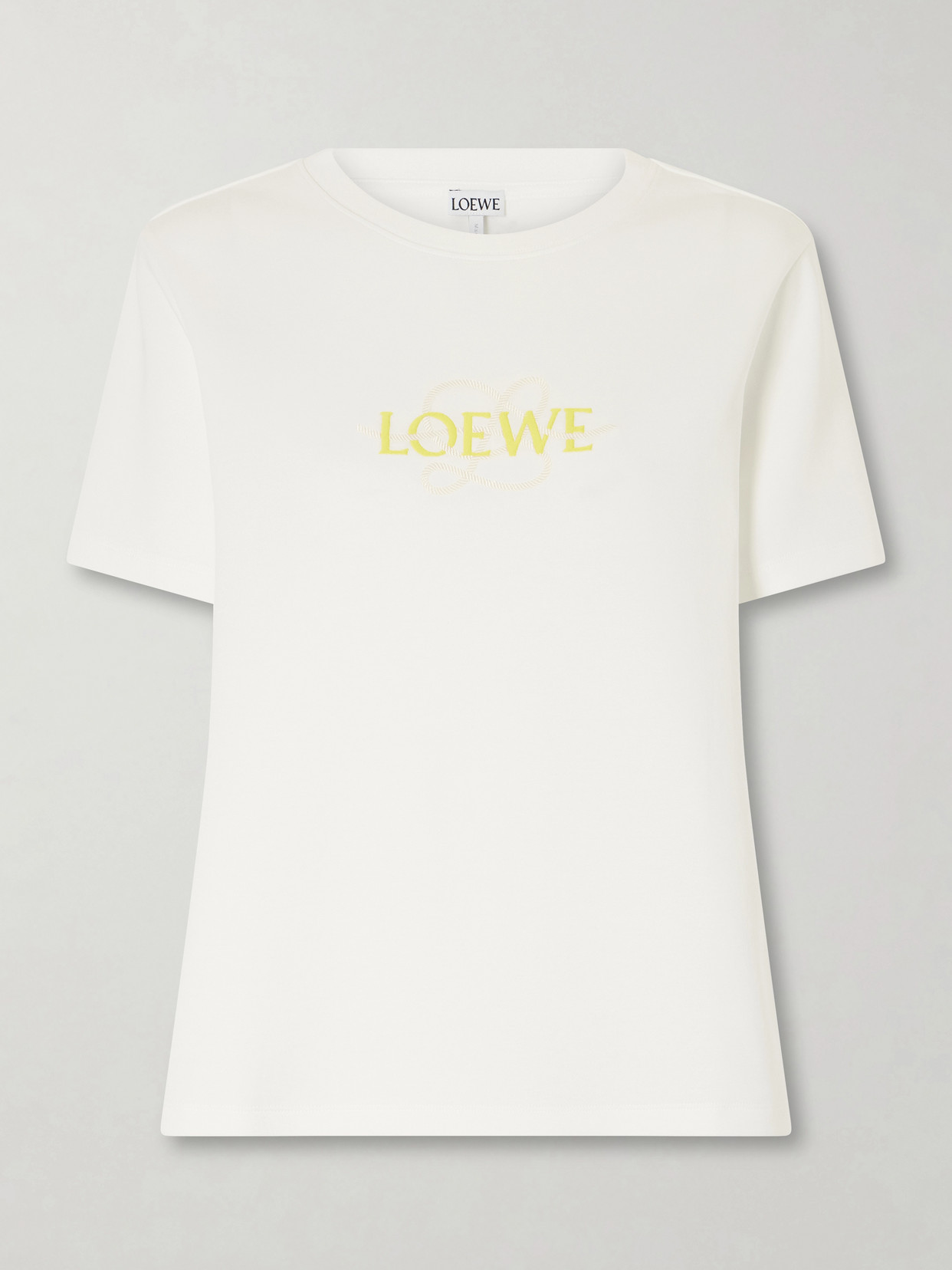 Loewe Anagram-embroidered Cotton-blend T-shirt In White