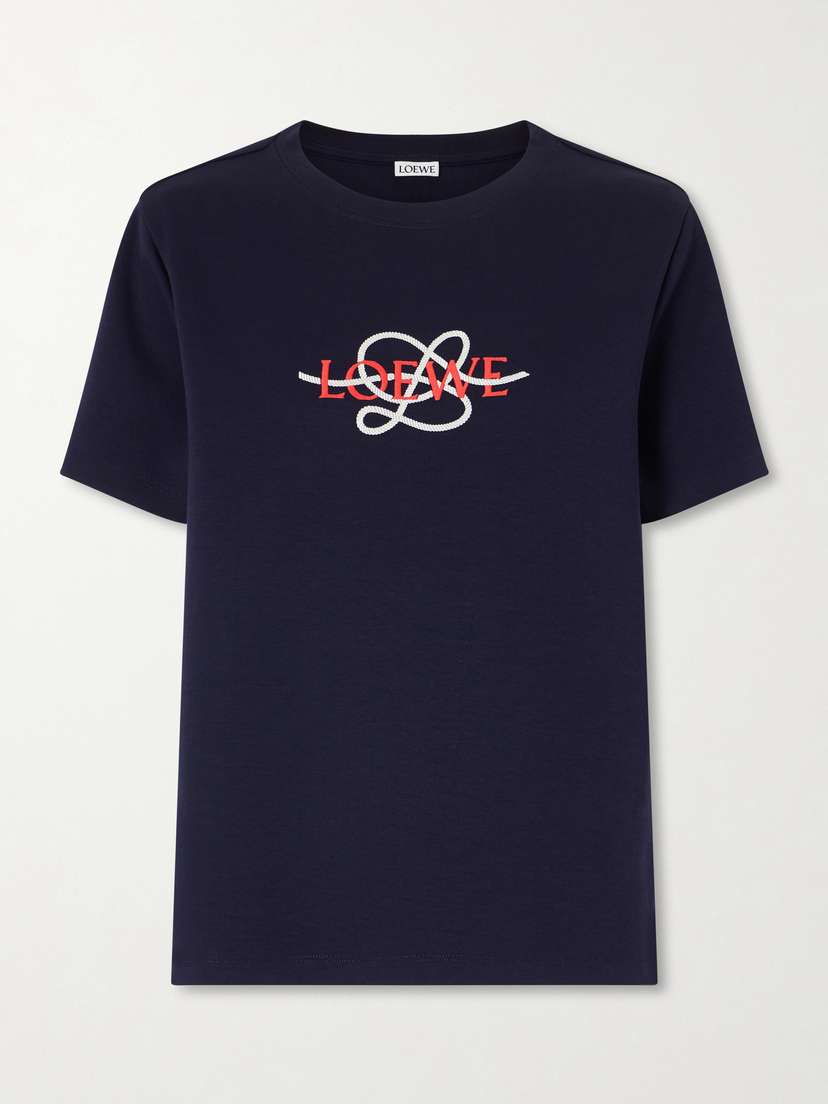 Loewe Anagram-embroidered Cotton-blend T-shirt