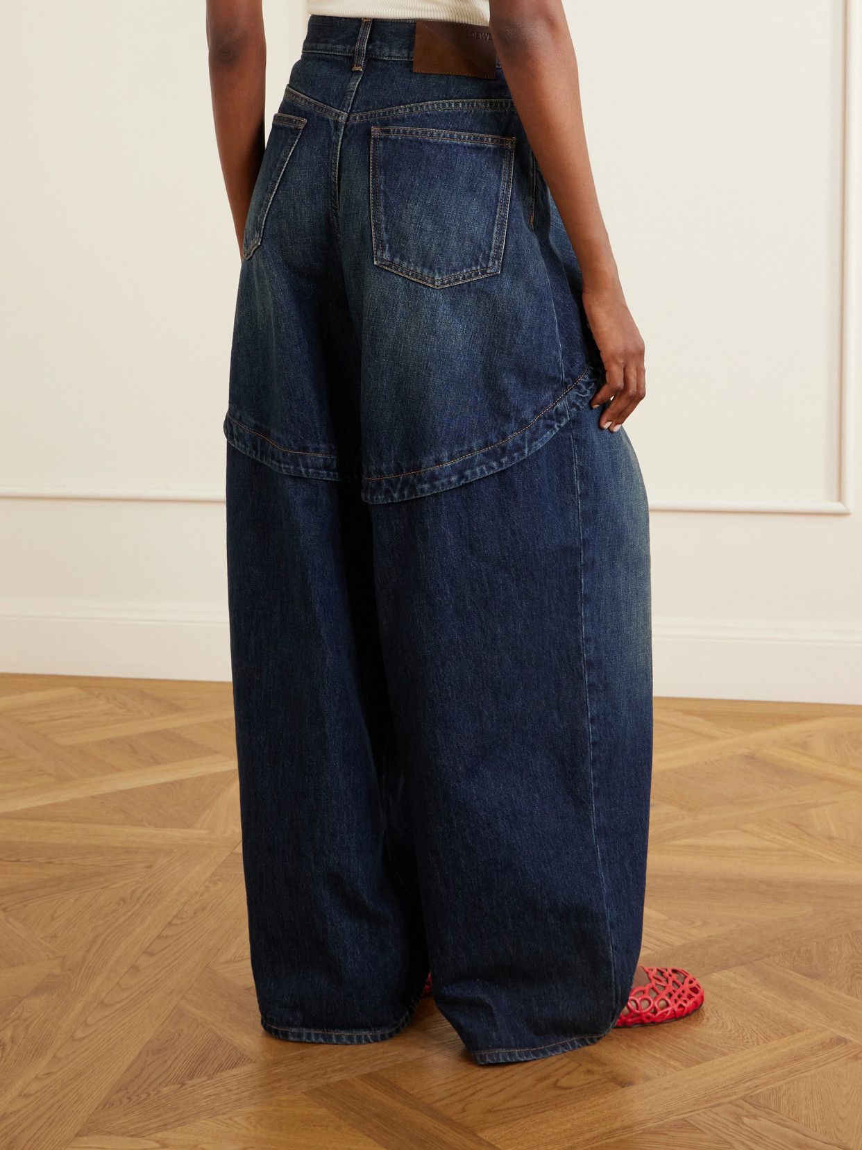 Tiered Mid-Rise Wide- Leg