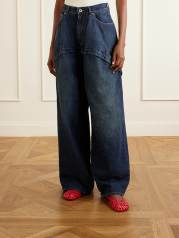 Loewe Layered mid-rise wide-leg jeans
