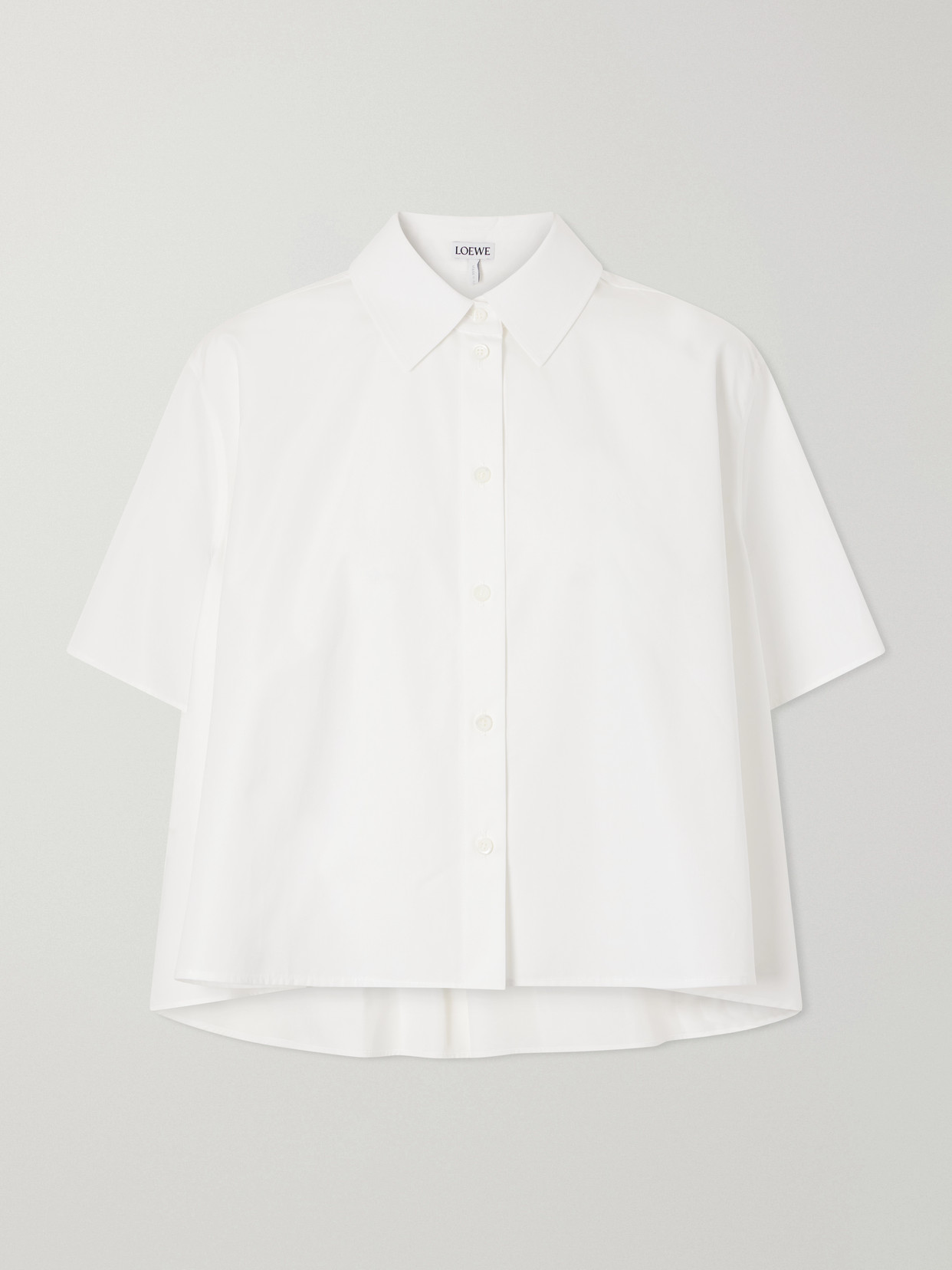 LOEWE - Logo-embroidered Cotton-poplin Shirt - White