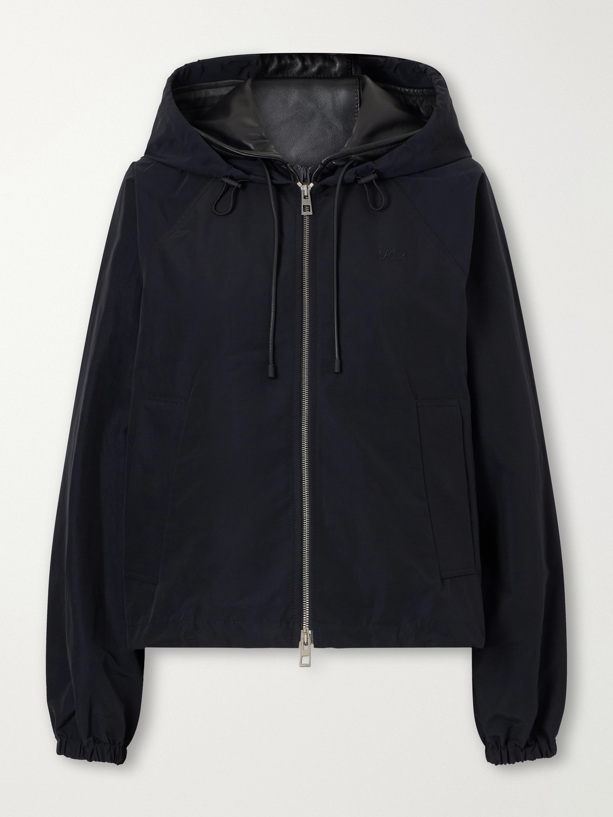 Loewe Cotton-blend Shell Hooded Jacket In Black