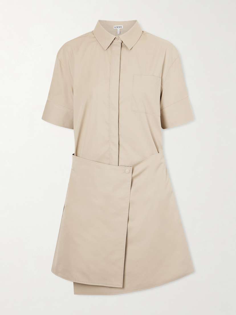 Loewe Asymmetric Cotton And Silk Gabardine-blend Mini Dress | Thumbnail 6 Loewe Asymmetric Cotton And Silk Gabardine-blend Mini Dress | Thumbnail 6