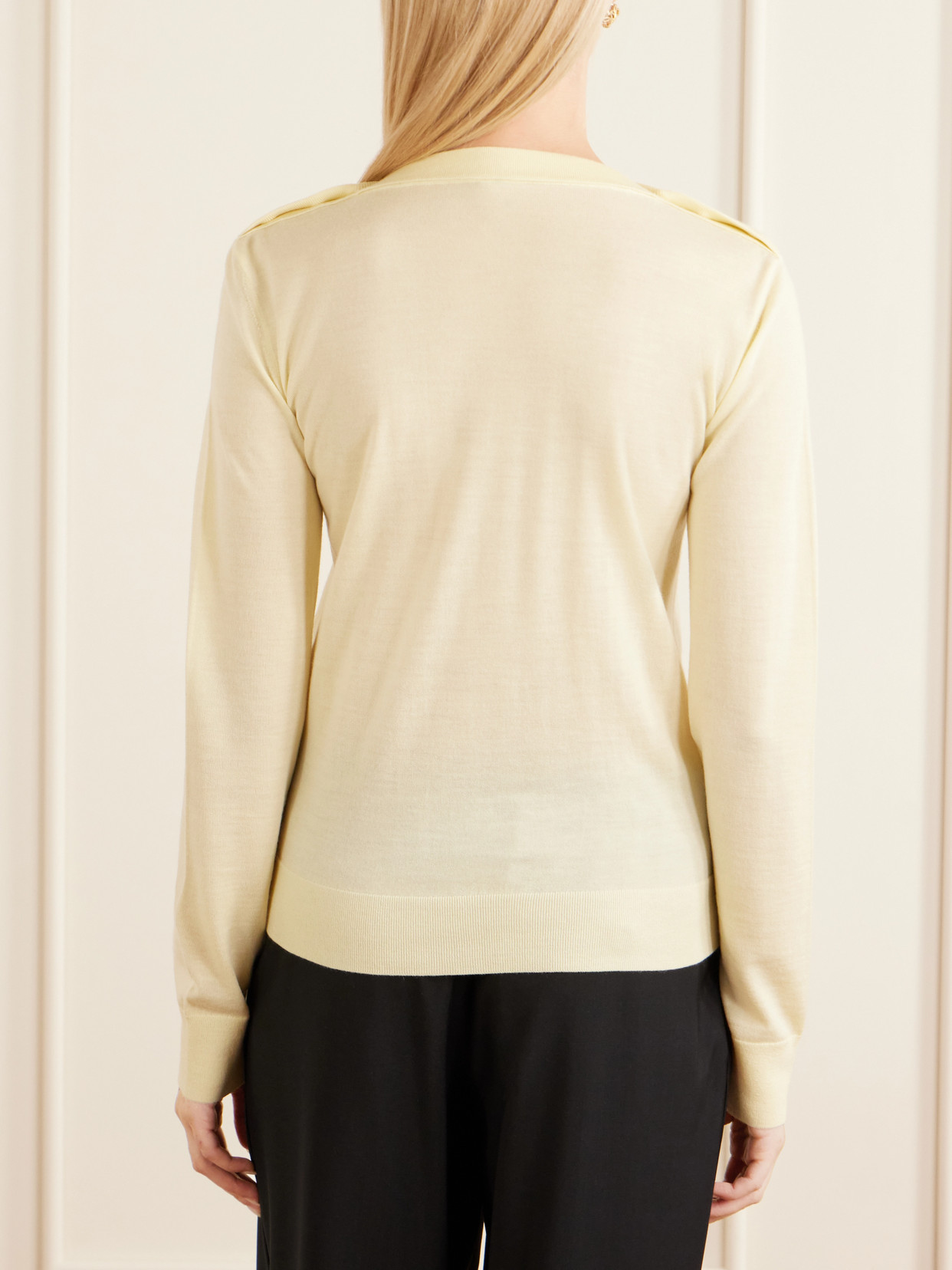 Anagram-Embroidered Wool-Blend Sweater