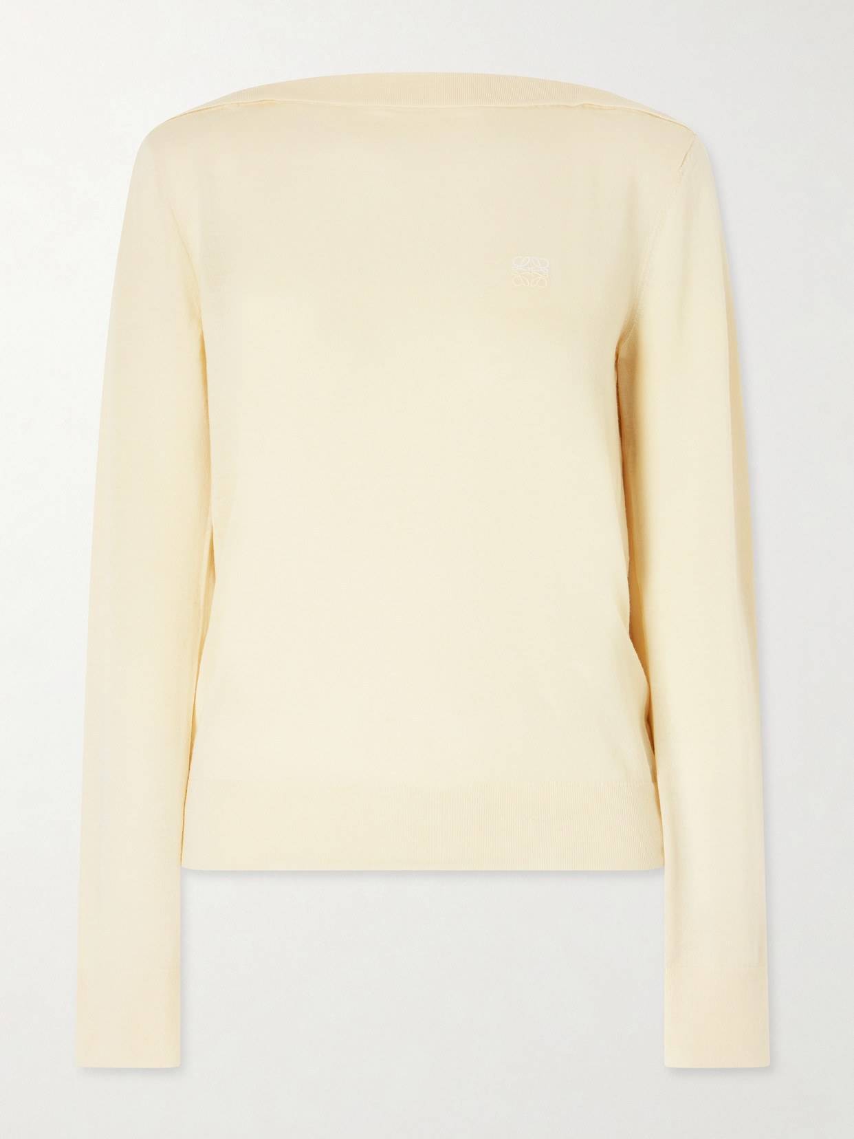 Loewe Anagram-embroidered Wool-blend Sweater In Yellow