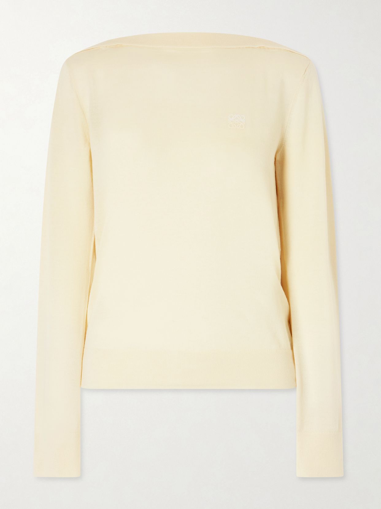 anagram embroidered wool blend sweater