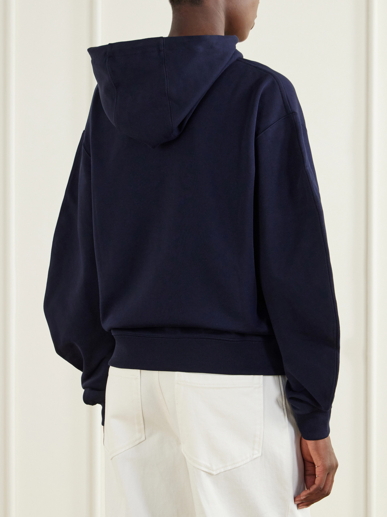 Logo-Embroidered Cotton-Jersey Hooded Zip-Up Sweatshirt