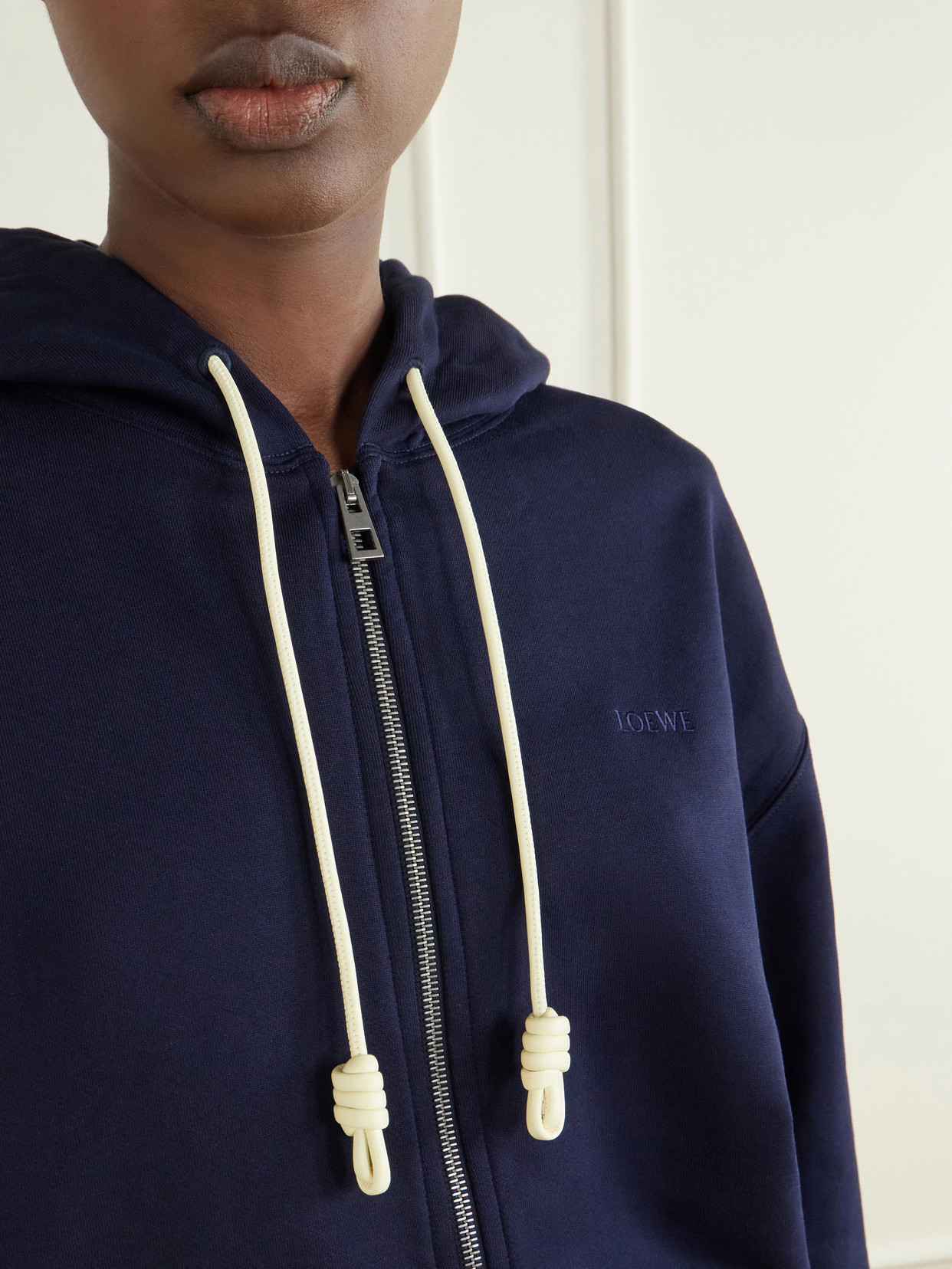 Logo-Embroidered Cotton-Jersey Hooded Zip-Up Sweatshirt