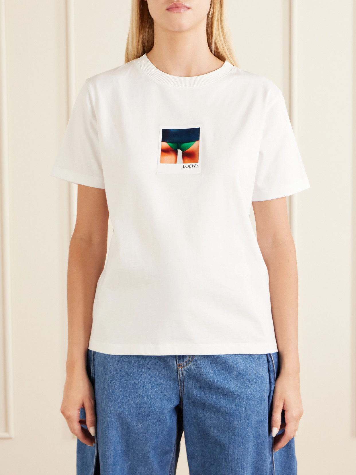 Loewe Printed Cotton T-shirt In White