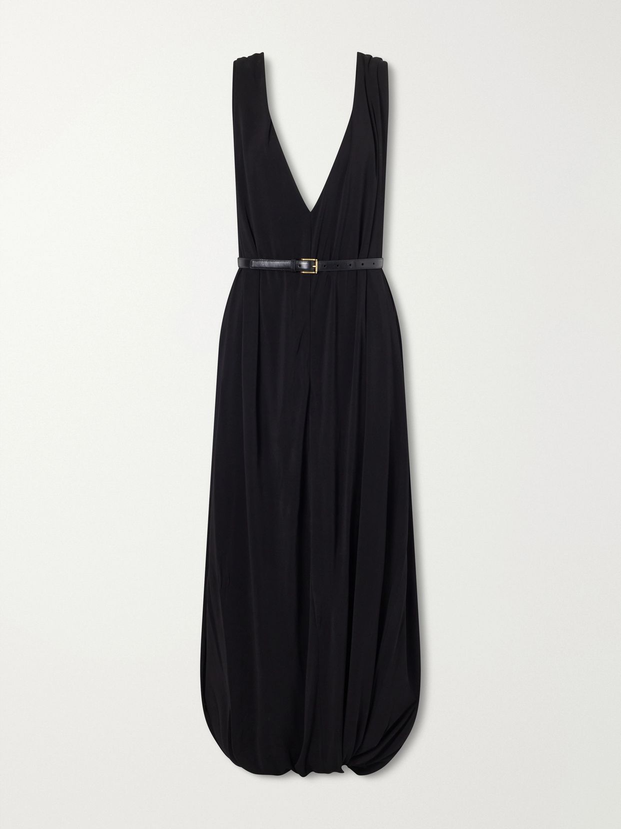 draped jersey midi dress