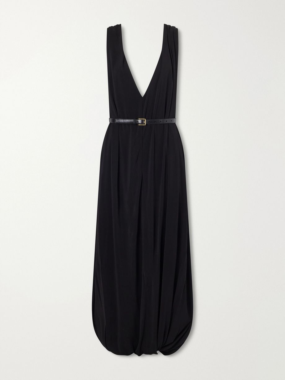 Draped jersey midi dress