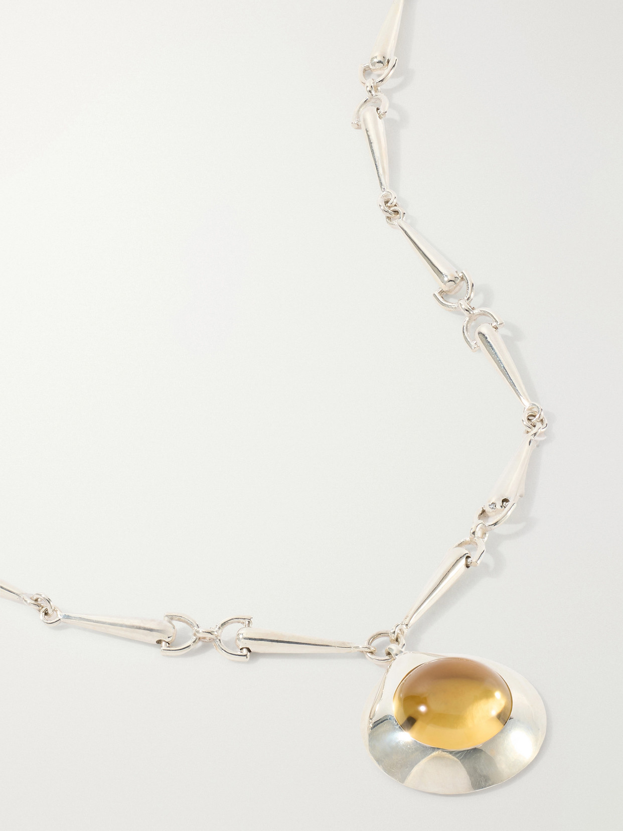Loren Stewart The Cousteau Sterling Silver And Citrine Necklace In Yellow