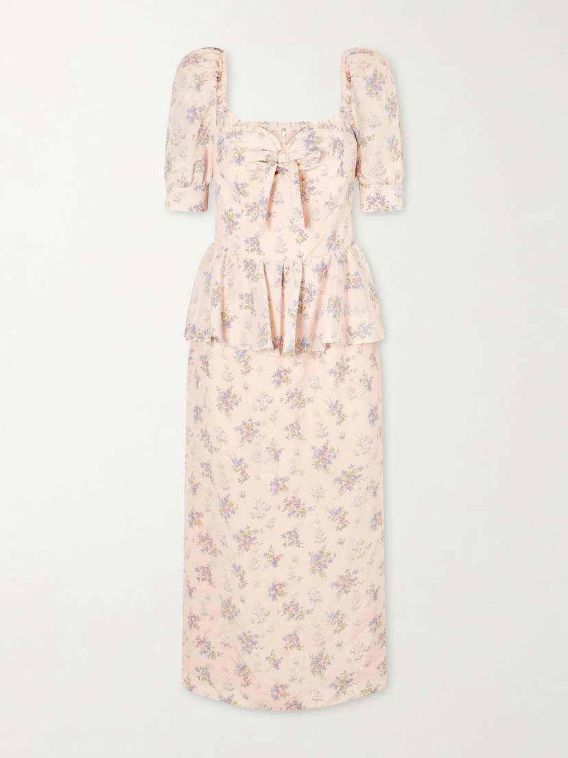 Alessandra Rich Floral-print Silk-satin Midi Dress