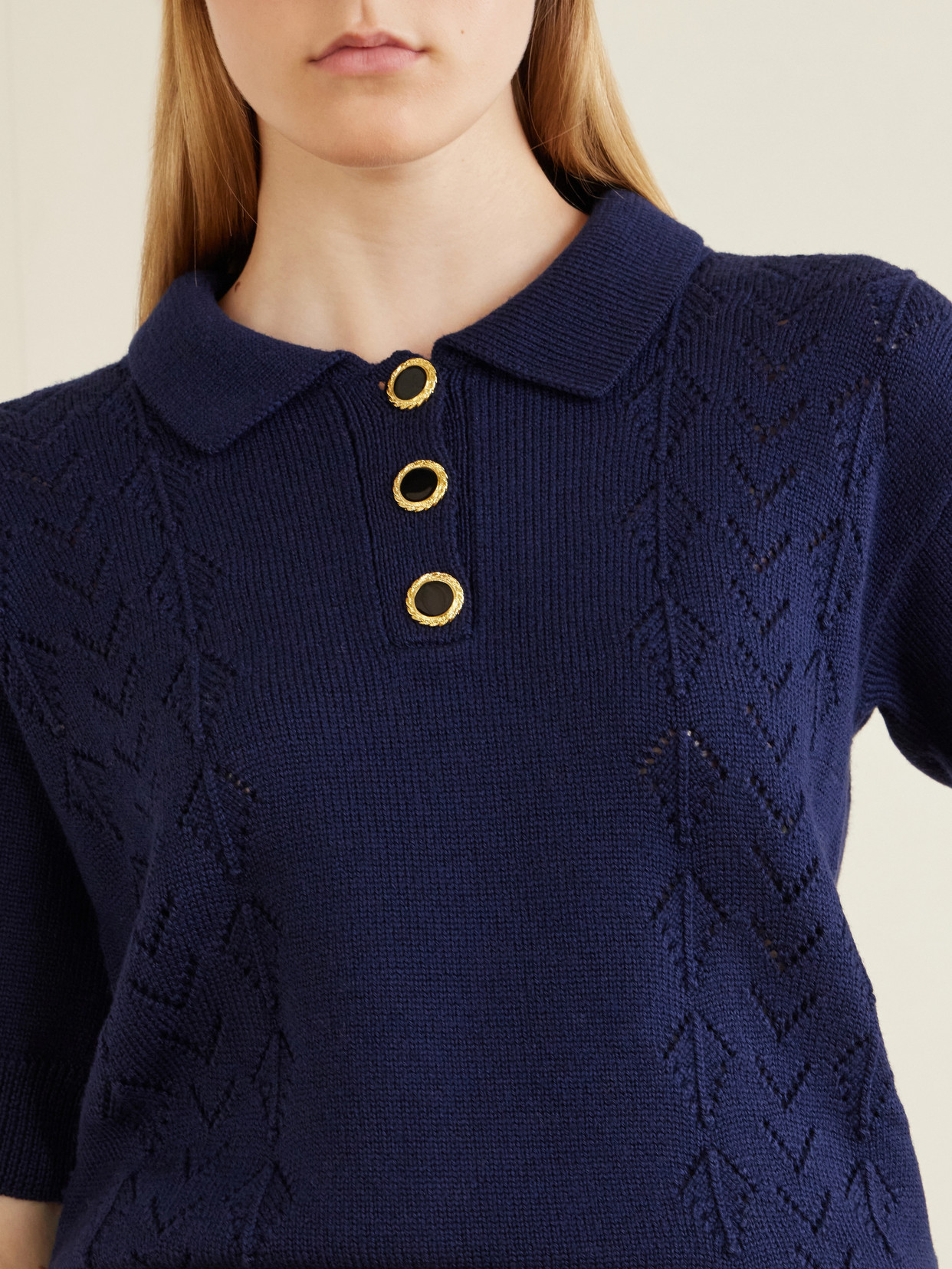 Open-Knit Polo