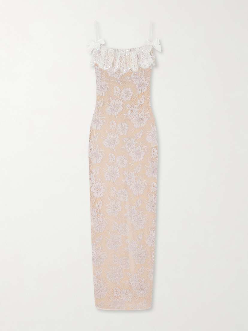 Alessandra Rich Bow-detail Lace And Sequins-embroidered Gown | Thumbnail 5 Alessandra Rich Bow-detail Lace And Sequins-embroidered Gown | Thumbnail 5