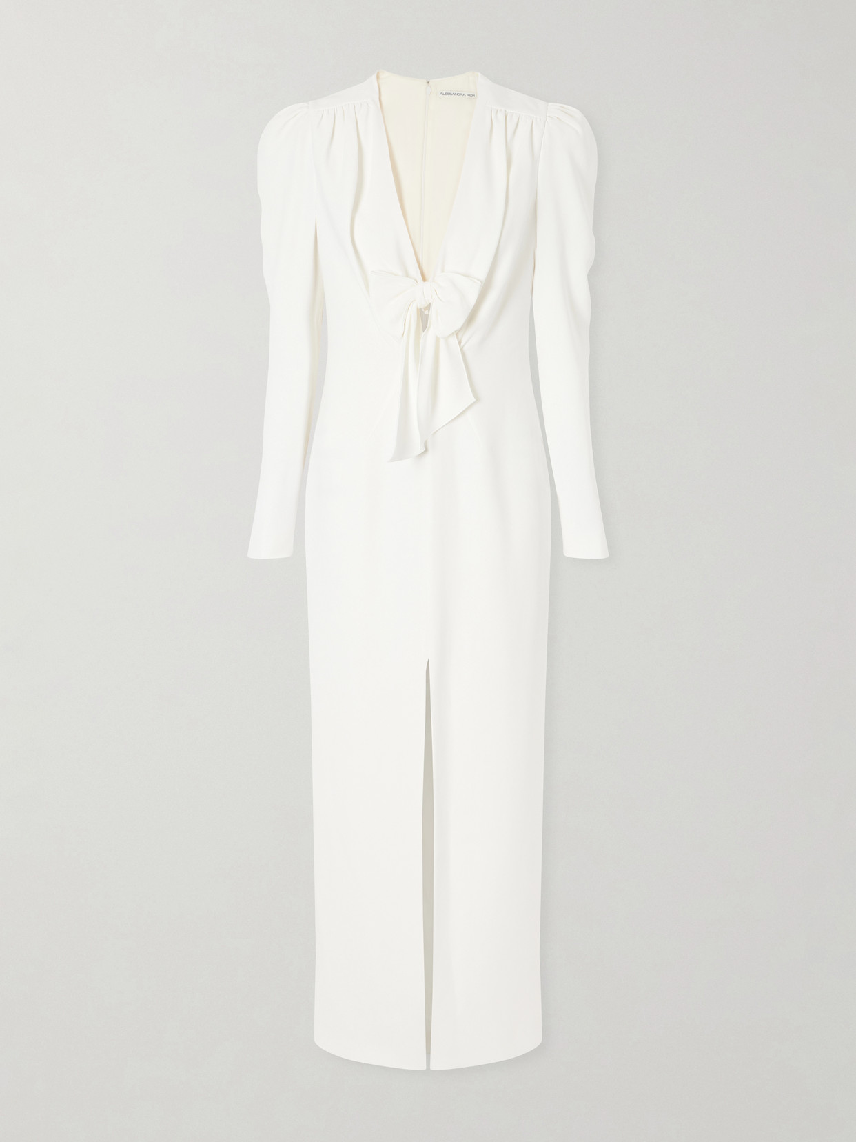 Alessandra Rich Bow-detail Cady Midi Dress In White