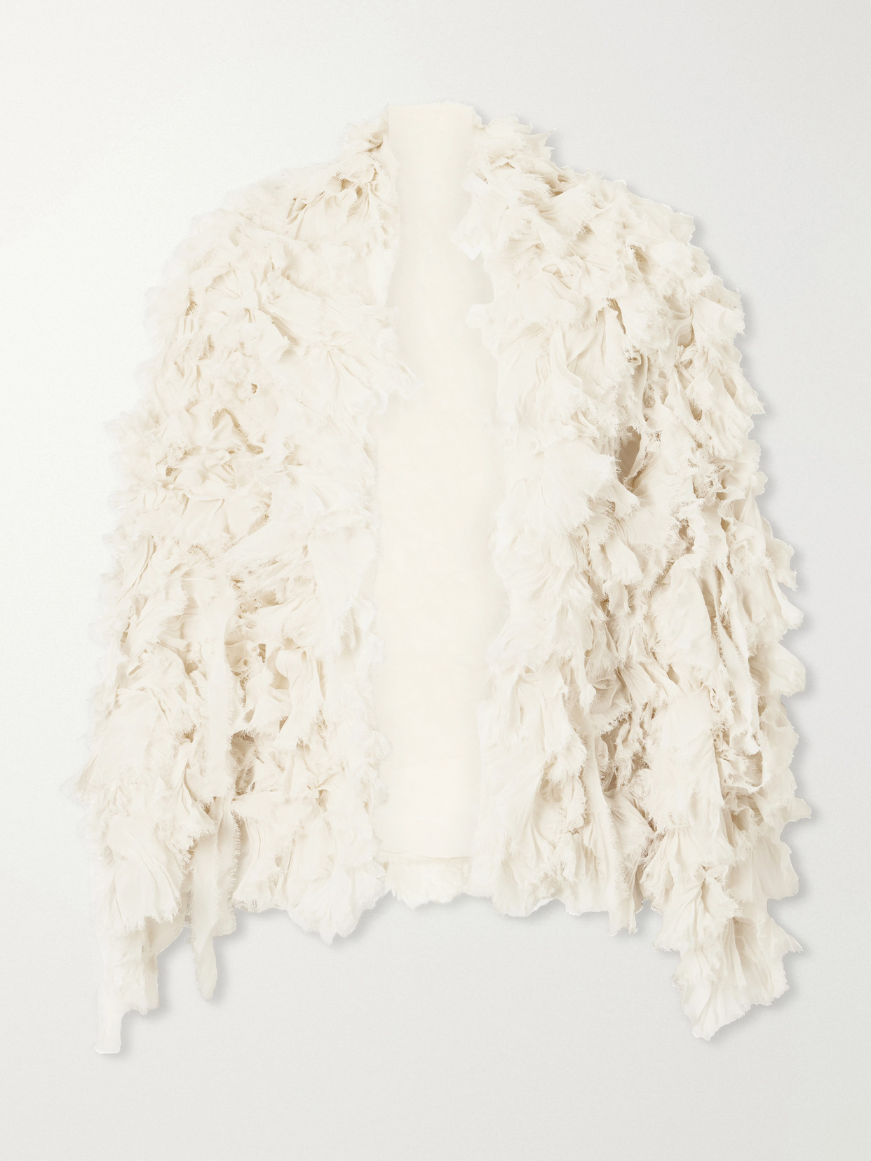 Marmar Halim Layered Cape-effect Georgette Jacket In White
