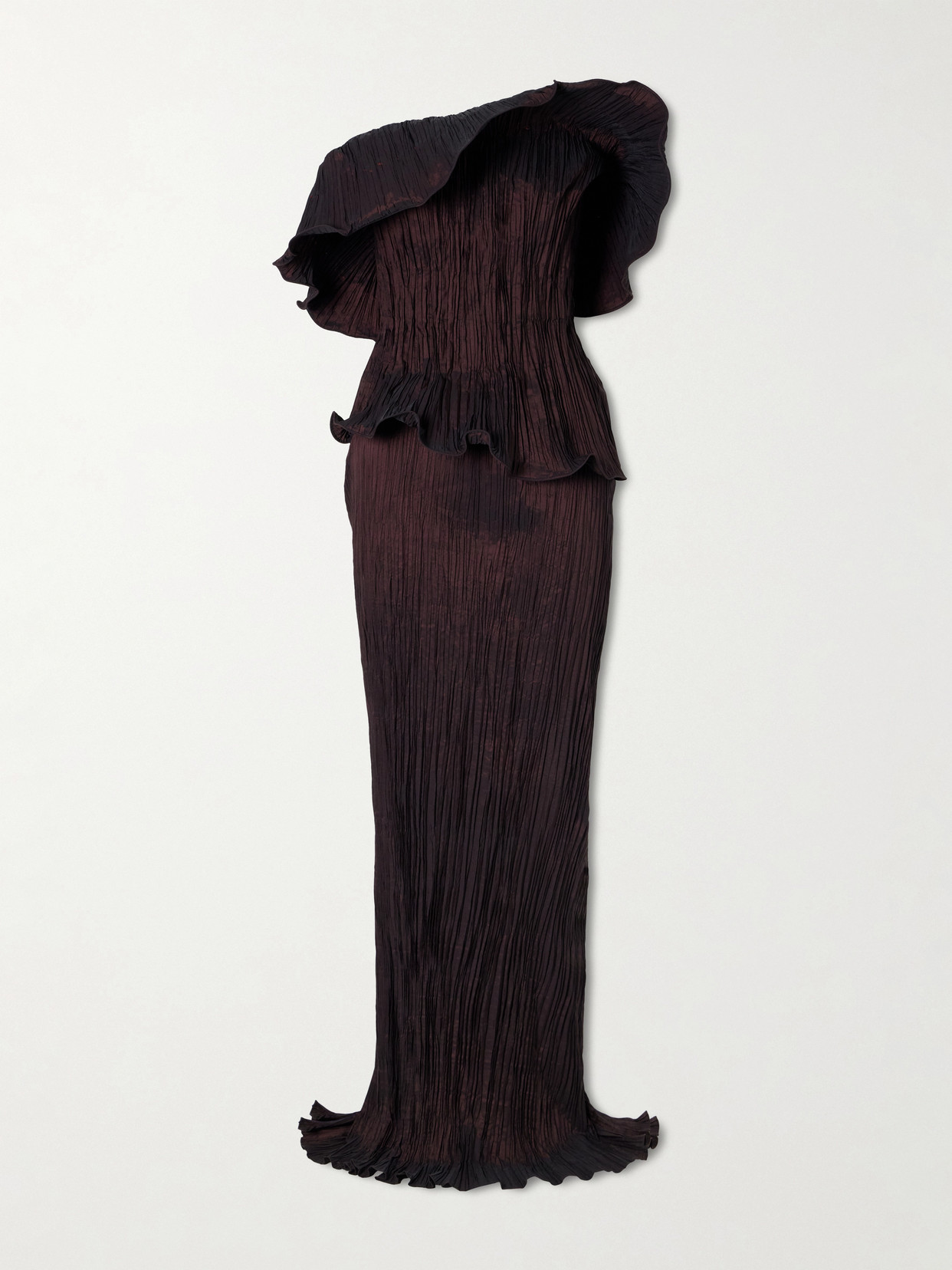 Marmar Halim Pleated Off-the-shoulder Taffeta Gown In Purple