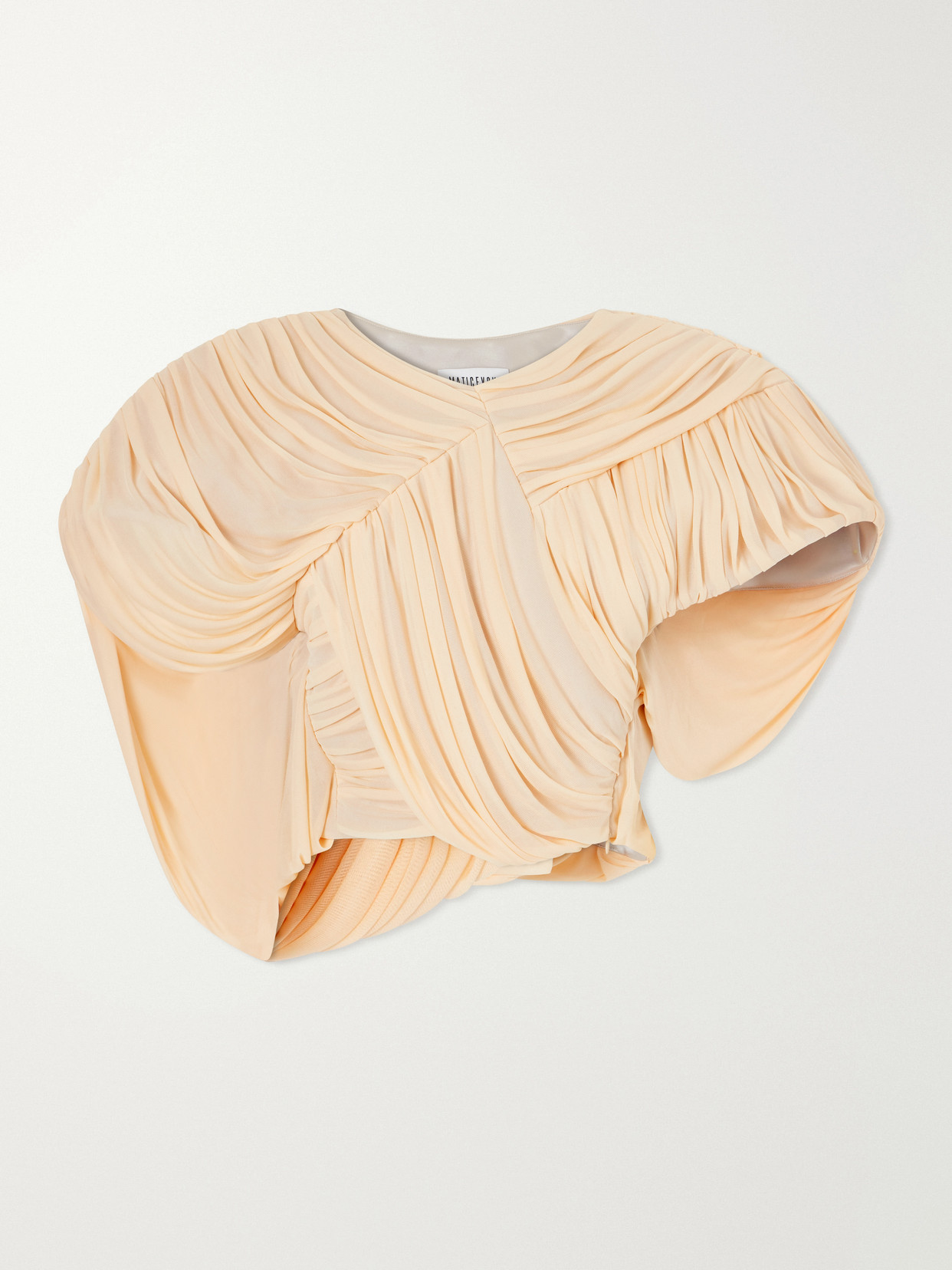 Maticevski Draped Chiffon Blouse In Neutrals