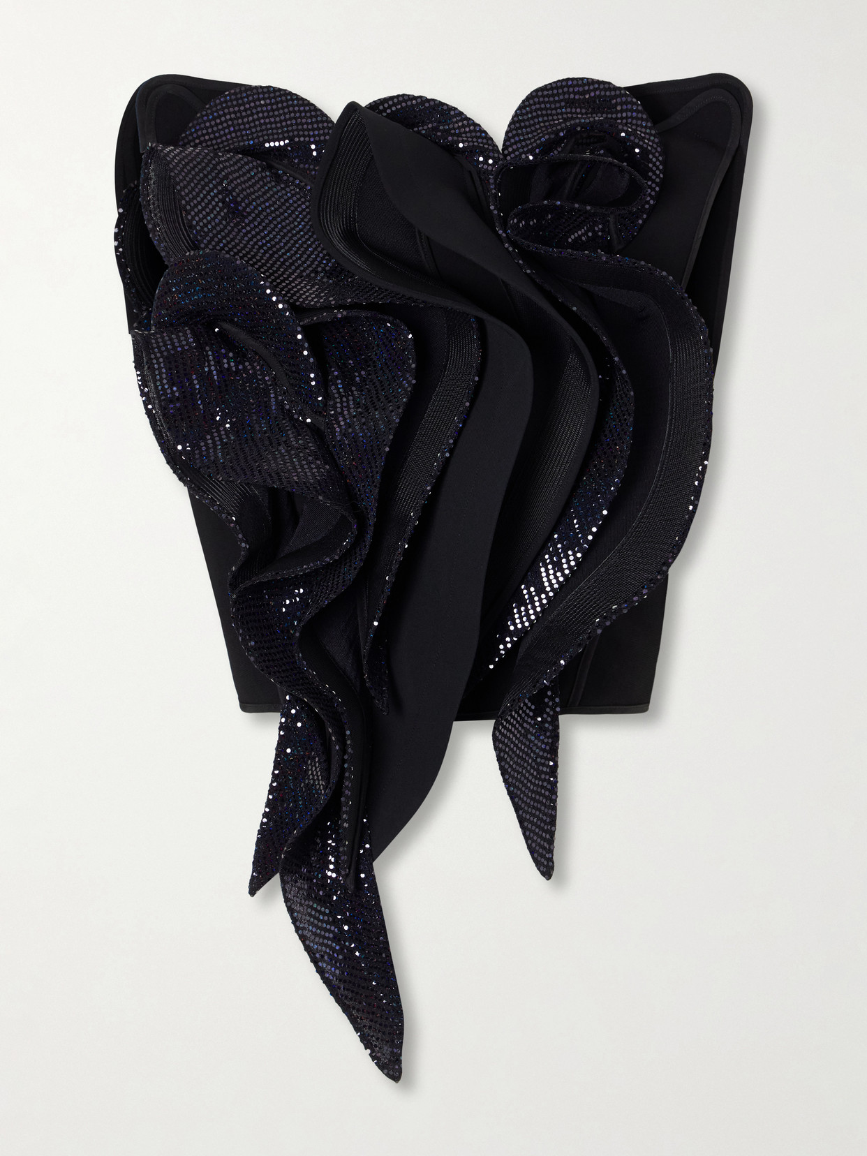 Maticevski Lavish Bodice Sequin-embellished Georgette Blouse In Black