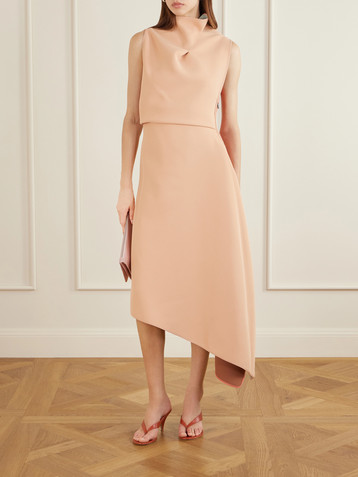 Maticevski Lash cape-effect two-tone faille midi dress