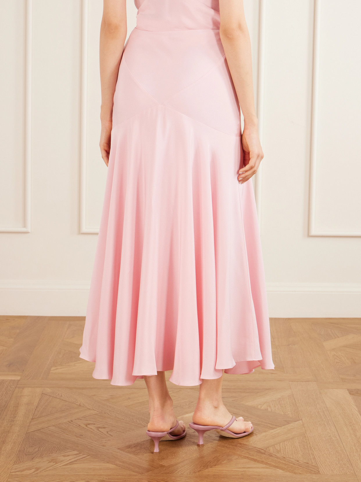 Draped Silk-Crepe Midi