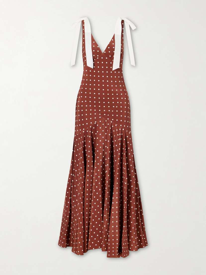 Rodarte Polka-dot Silk-crepe Midi Dress