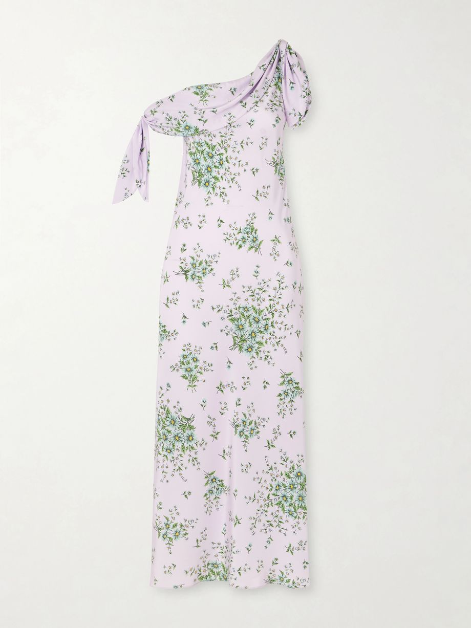 Floral-print silk-crepe midi dress