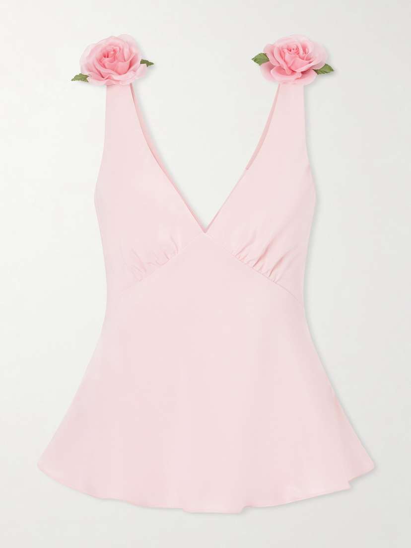 Rodarte Embellished Silk-crepe Top | Thumbnail 6