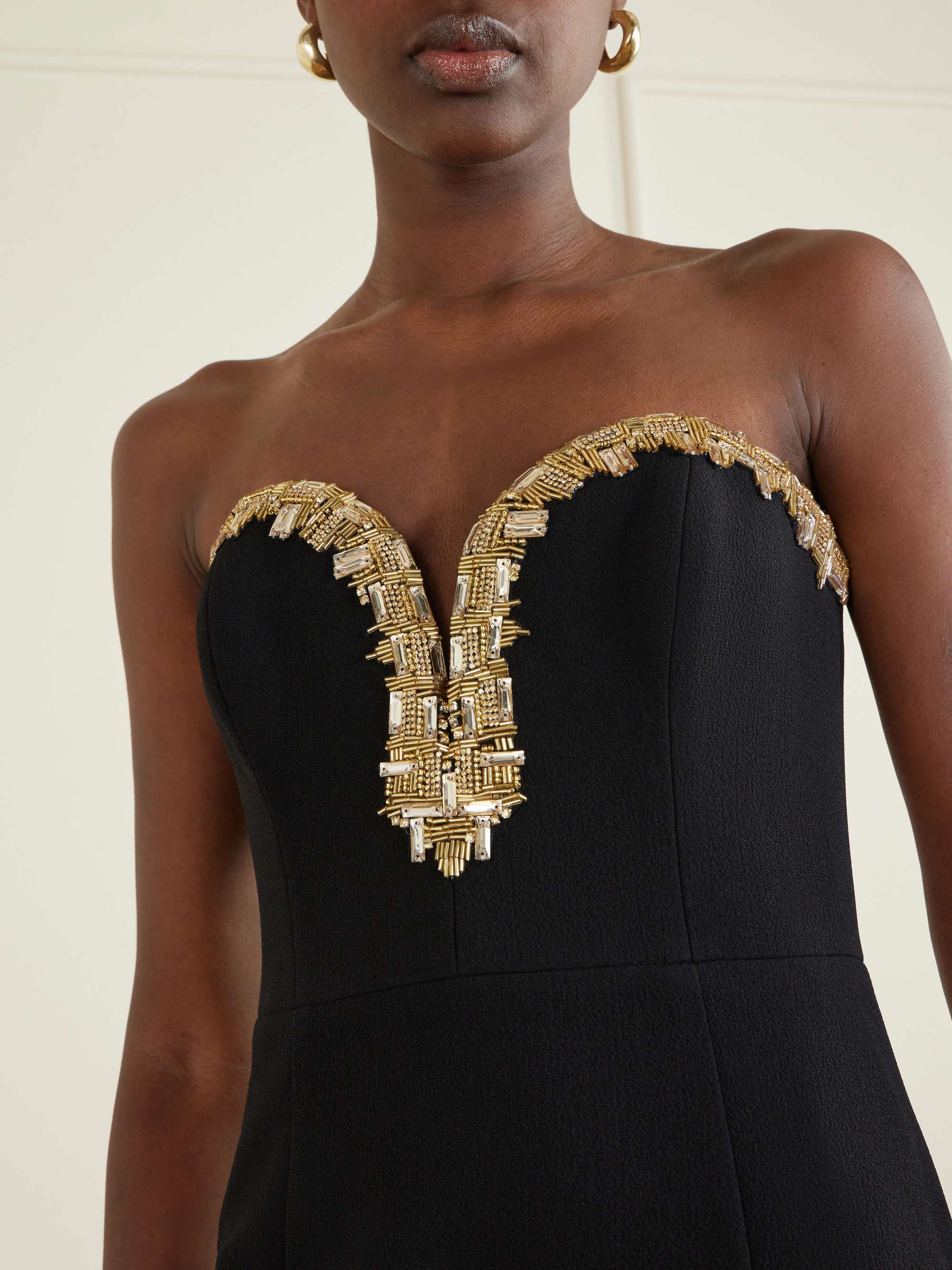 REBECCA VALLANCE Alexandrite embellished cady gown | NET-A-PORTER