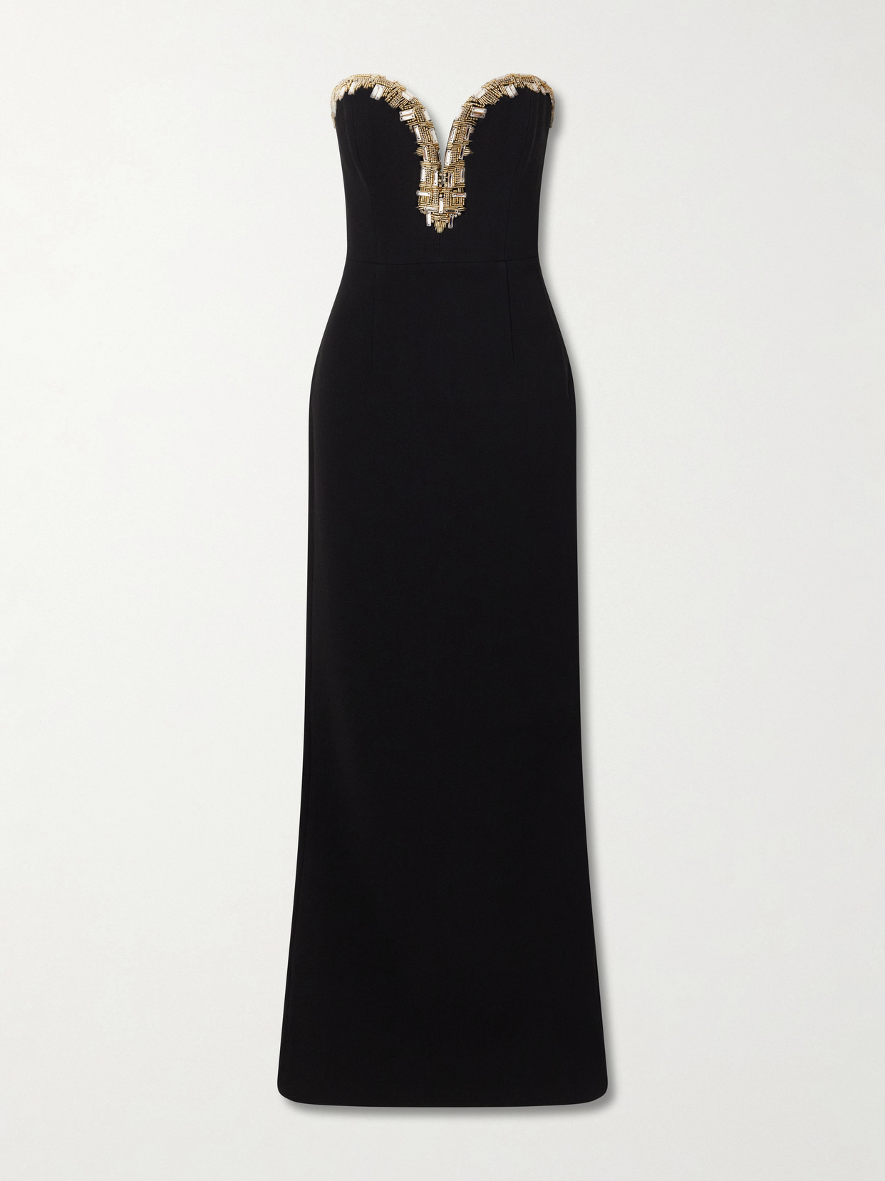 Rebecca Vallance Alexandrite Embellished Cady Gown In Black