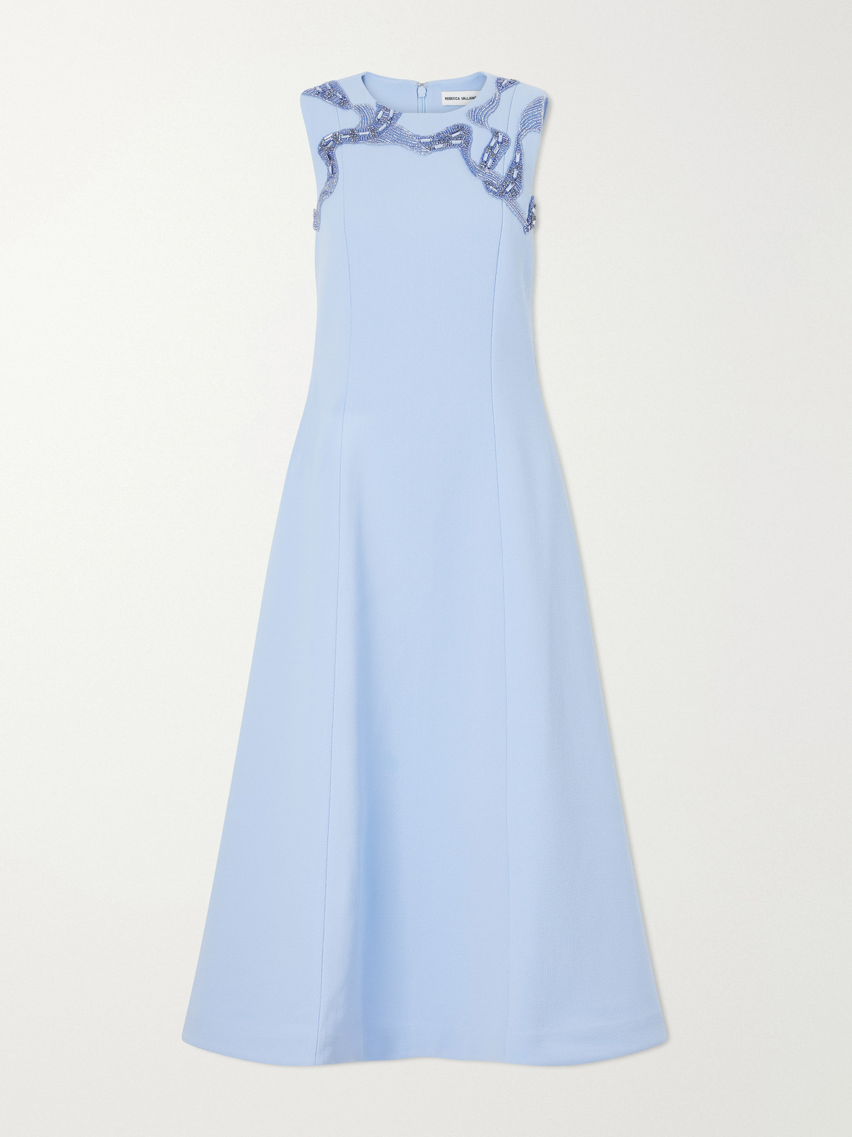 Rebecca Vallance Aylin Embellished Cady Midi Dress In Blue