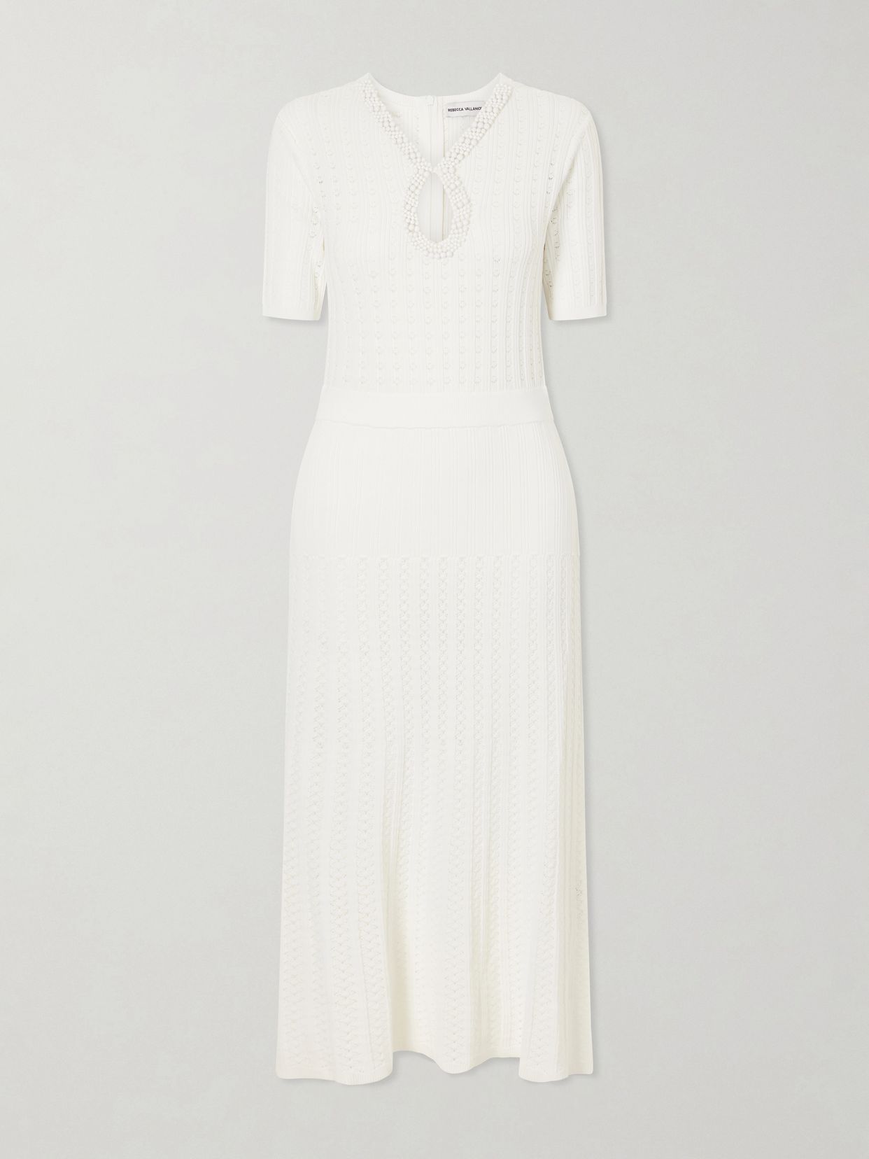 Rebecca Vallance Embellished crochet-knit midi dress