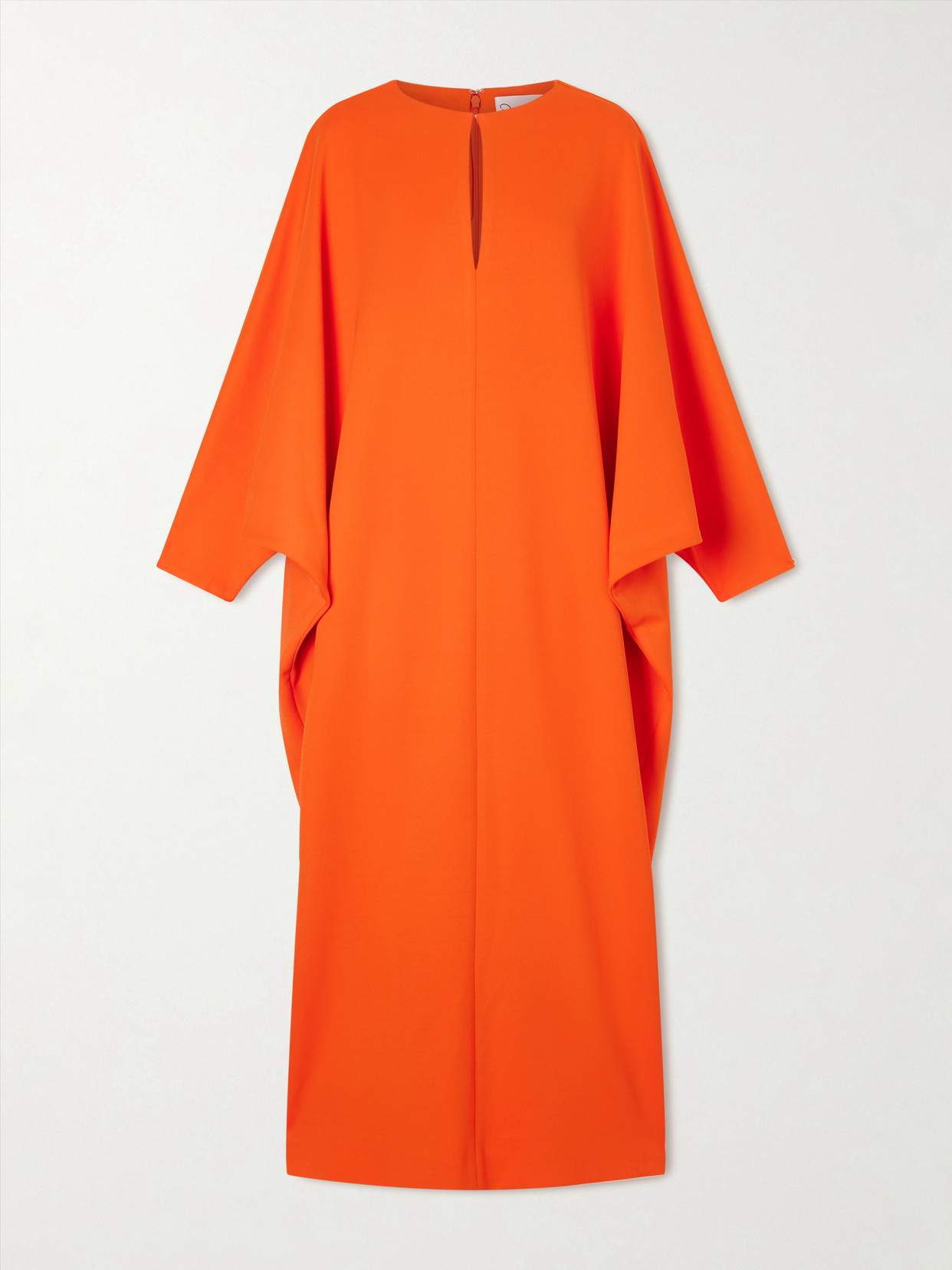Oscar De La Renta Draped Crepe Gown In Orange