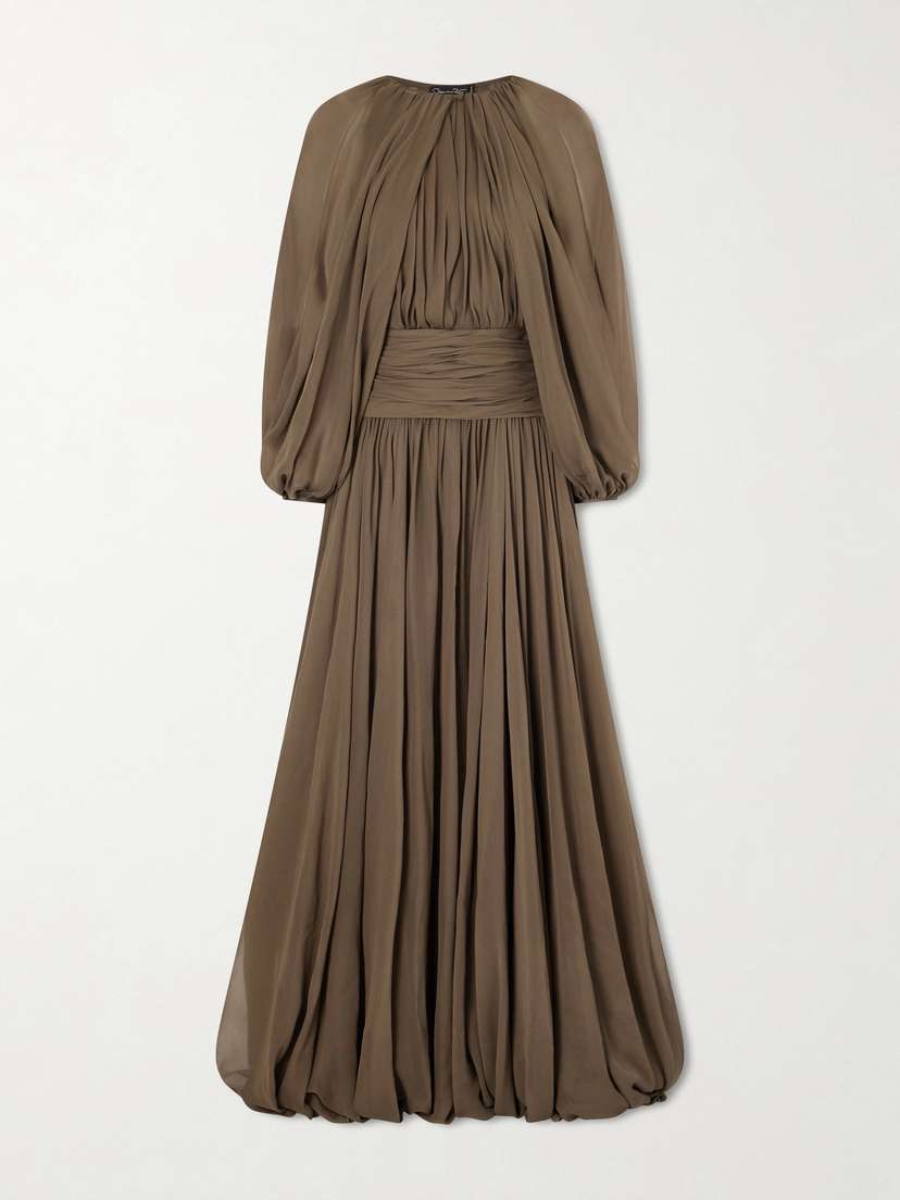 Oscar de la Renta Draped Silk-chiffon Gown | Thumbnail 6 Oscar de la Renta Draped Silk-chiffon Gown | Thumbnail 6