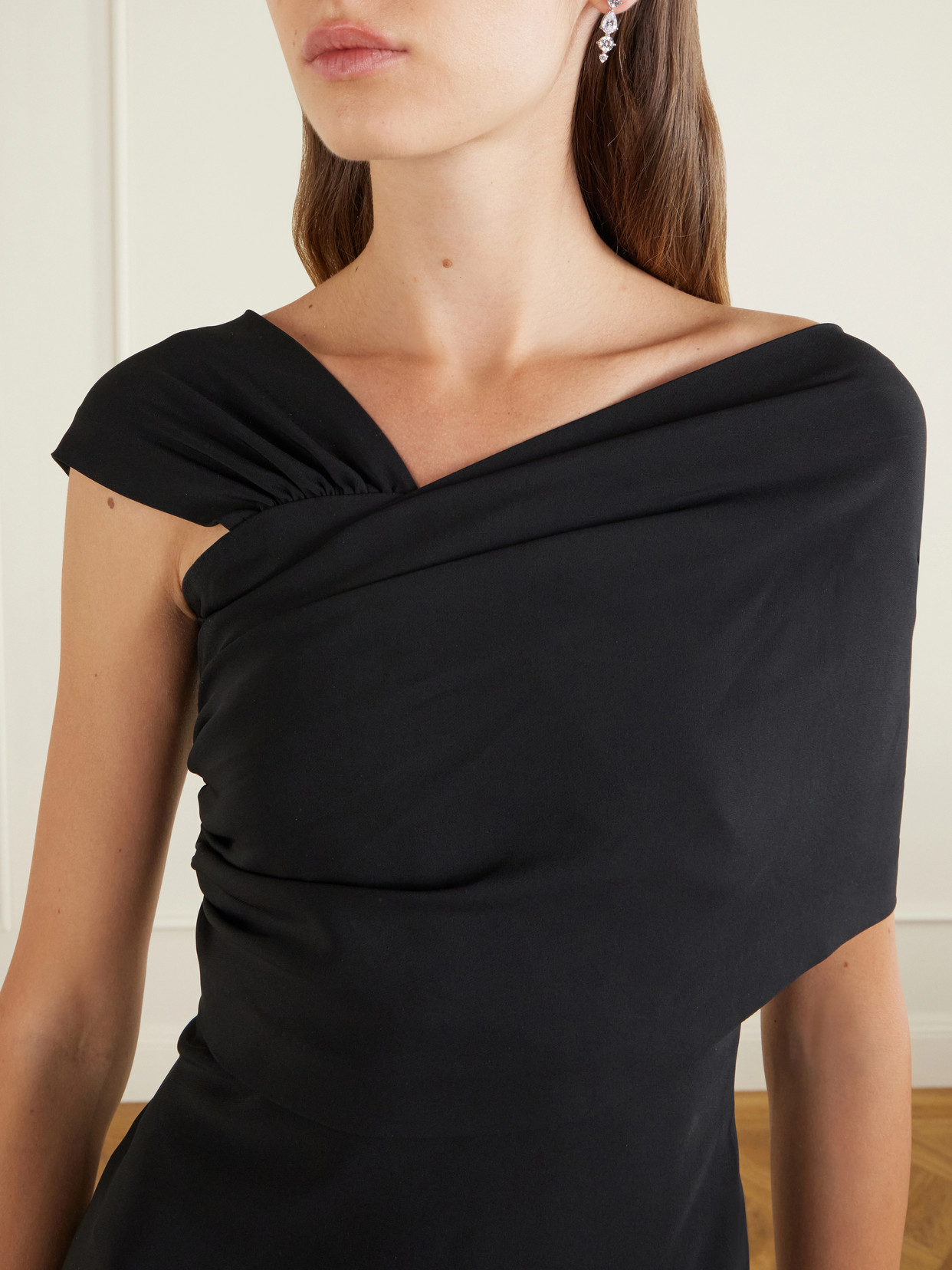 Draped Asymmetric Cady Gown