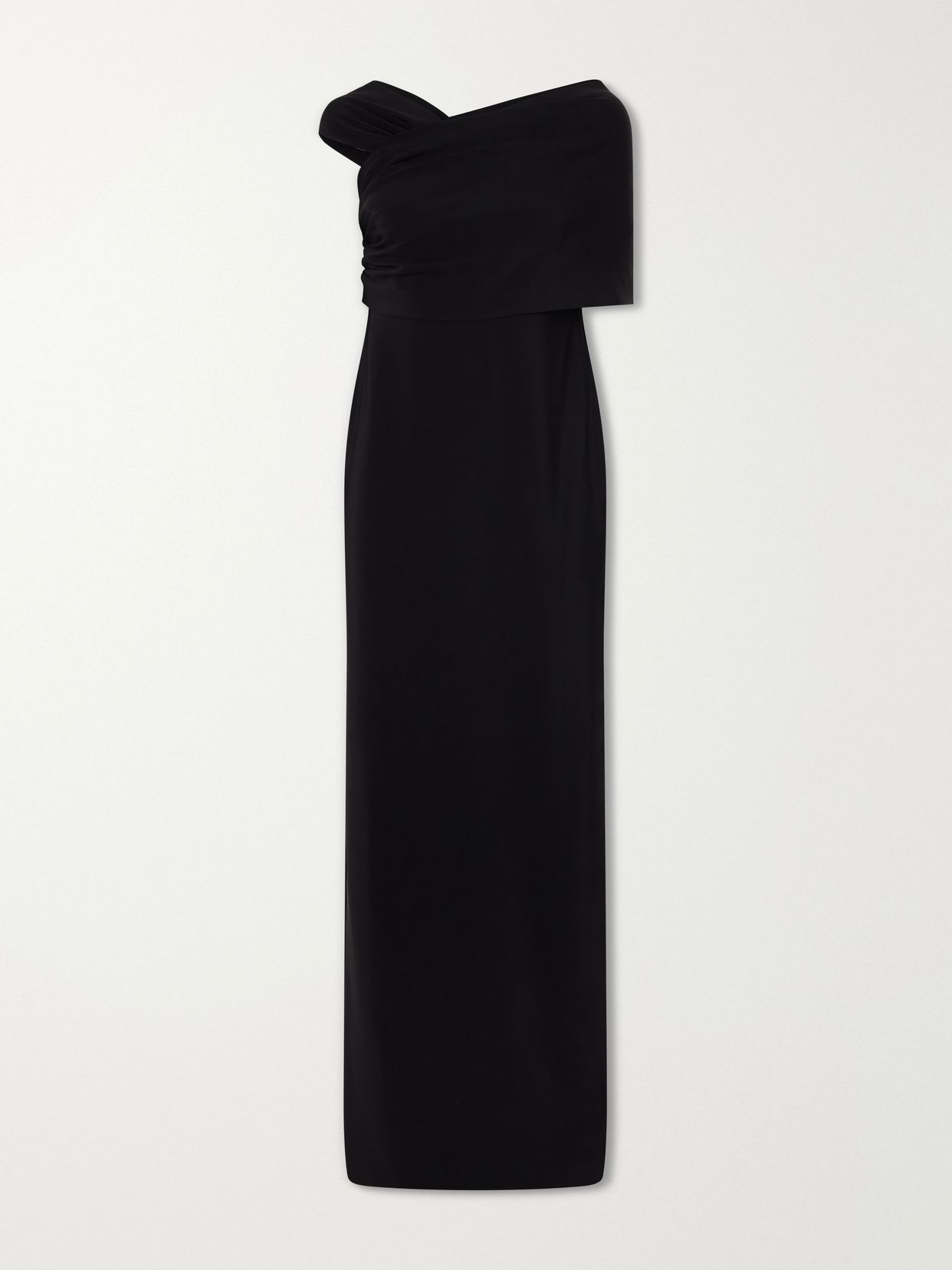 draped asymmetric cady gown