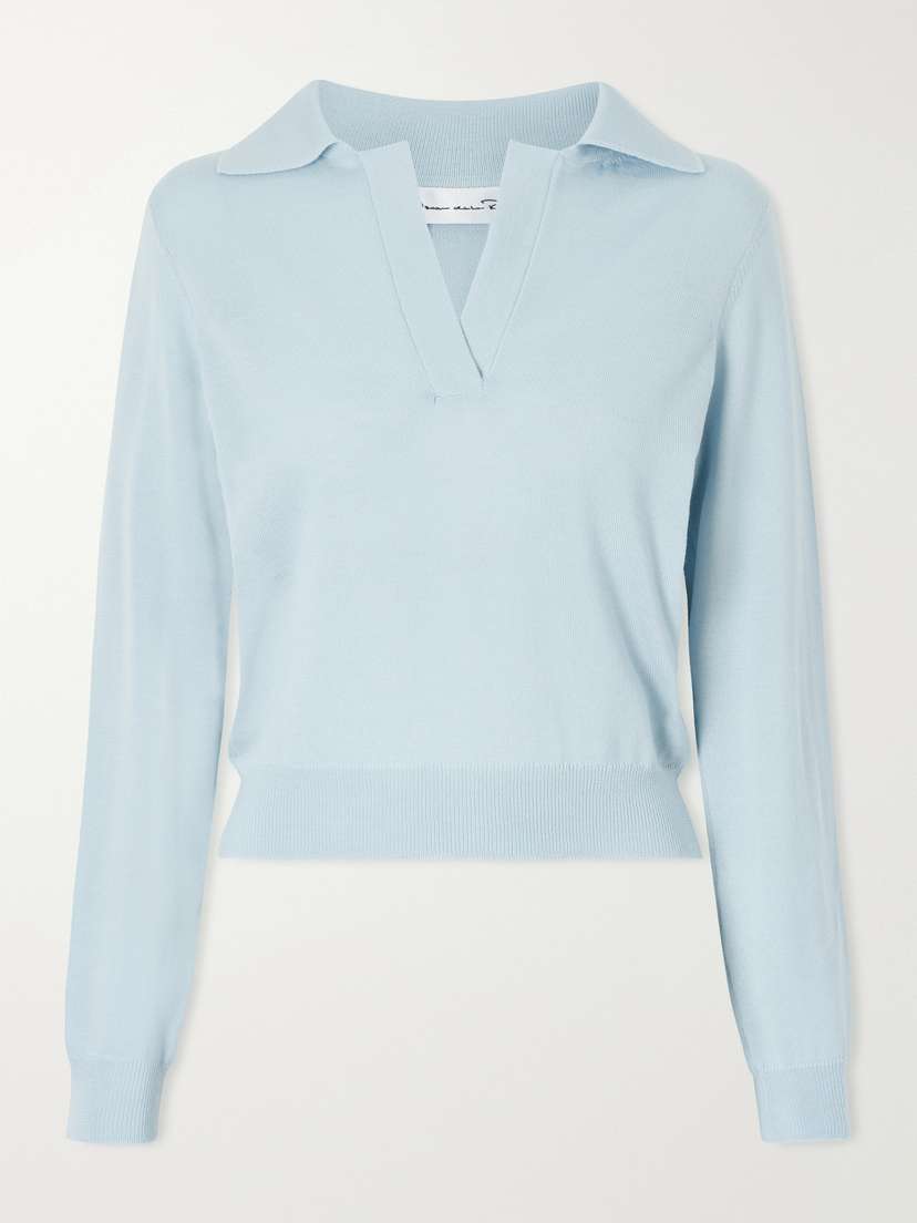 Oscar de la Renta Wool Polo Sweater