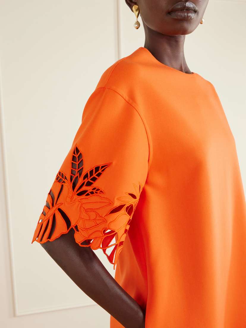 Oscar de la Renta Embroidered Cut-out Wool-blend Mini Dress | Thumbnail 4 Oscar de la Renta Embroidered Cut-out Wool-blend Mini Dress | Thumbnail 4