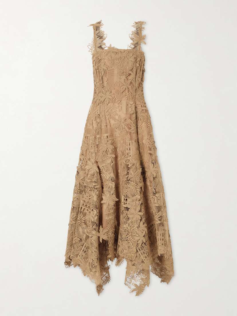 Oscar de la Renta Guipure-lace Midi Dress