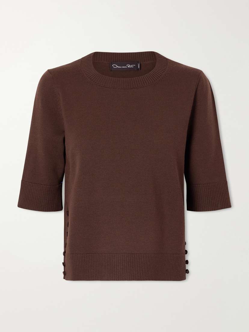 Oscar de la Renta Button-detailed Wool Sweater | Thumbnail 5