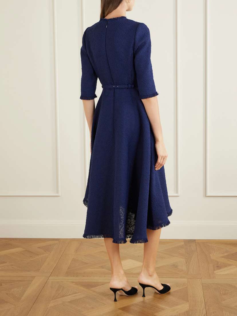 Oscar de la Renta Embellished Tweed Midi Dress | Thumbnail 3