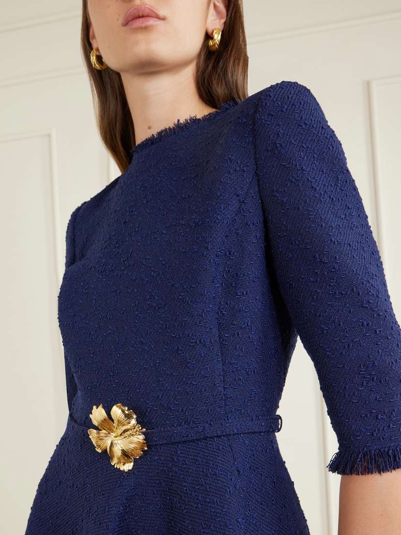 Oscar de la Renta Embellished Tweed Midi Dress | Thumbnail 4