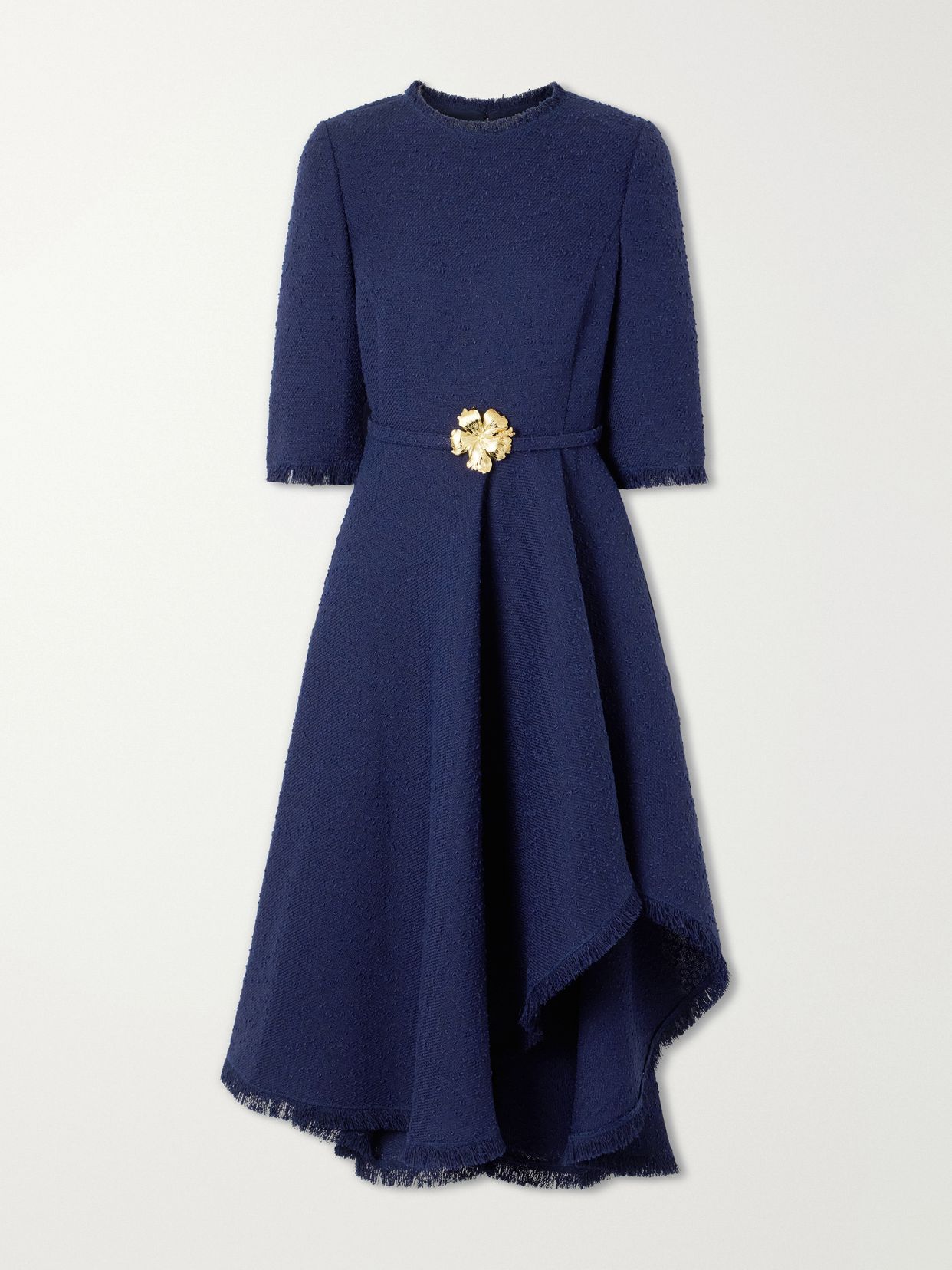 embellished tweed midi dress