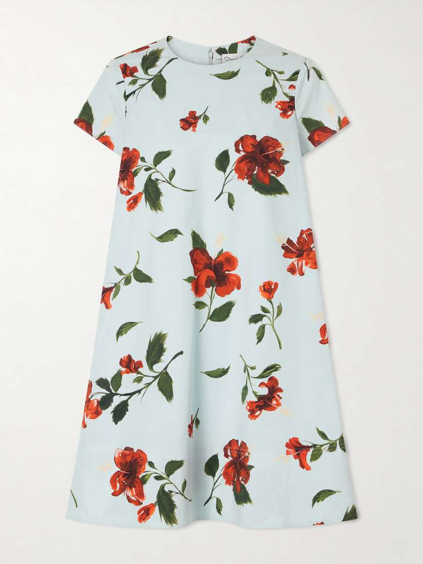 Oscar de la Renta Floral-print Cotton-blend Poplin Mini Dress | Thumbnail 5 Oscar de la Renta Floral-print Cotton-blend Poplin Mini Dress | Thumbnail 5