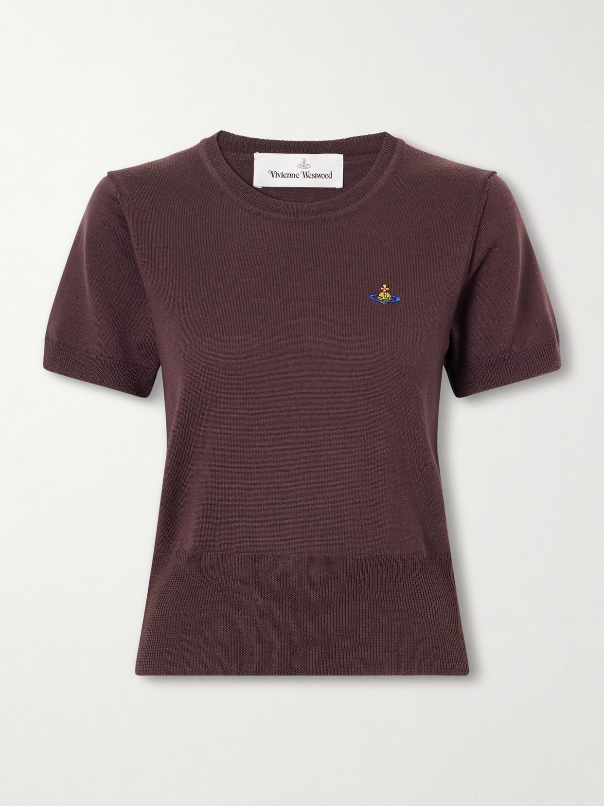 Bea logo-embroidered wool t-shirt