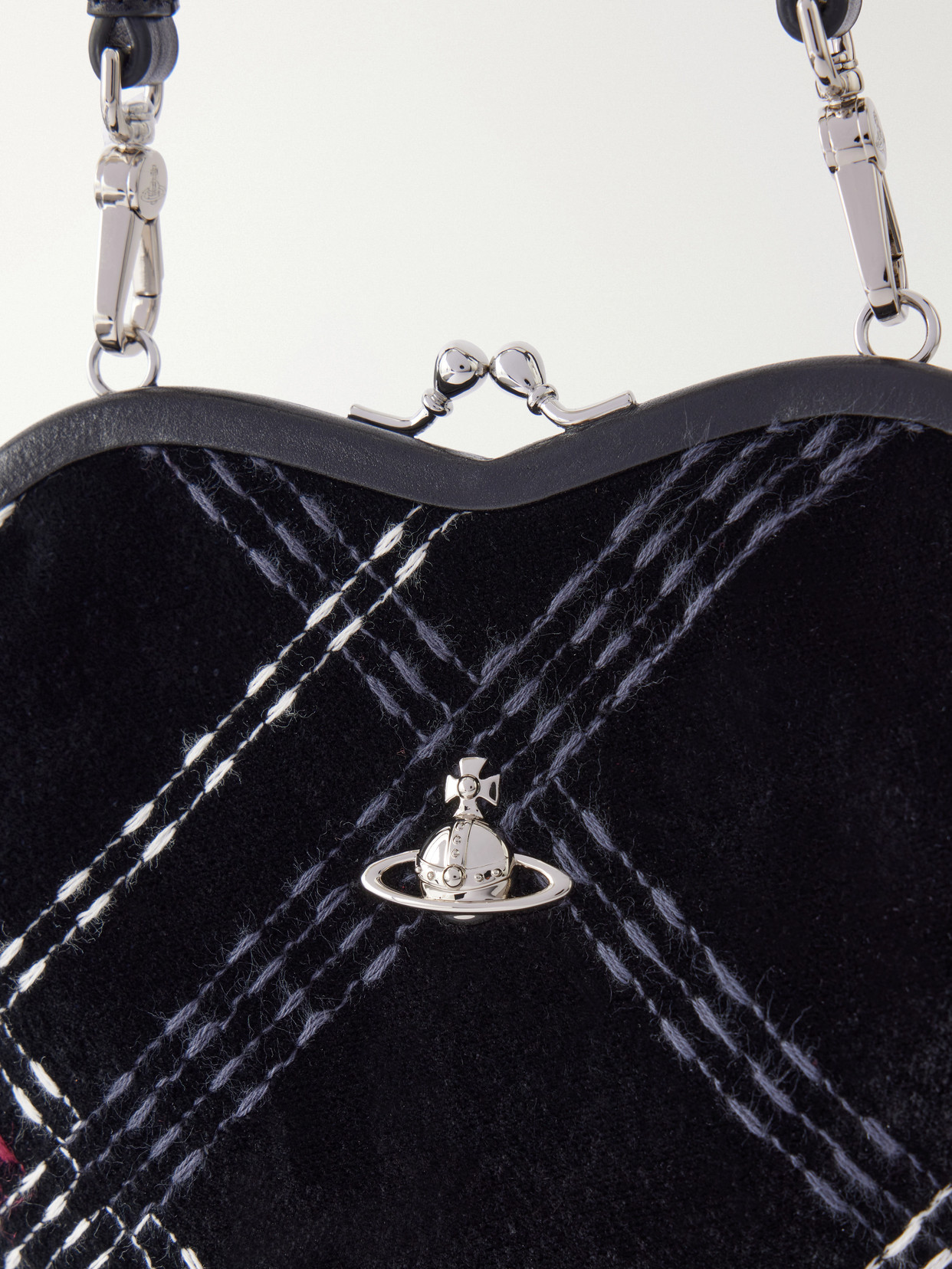 Belle Mini Checked Velvet Shoulder Bag